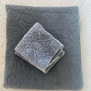 Pottery Barn quilted comforter and shams, king sized